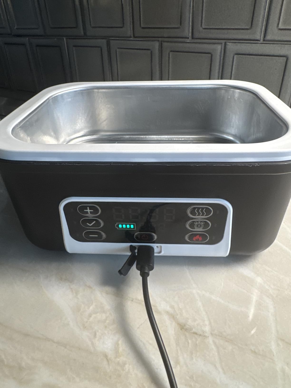 Cordless Electric Heated Lunch Box, XL 6.3Cups 20000mAh Rechargeable Food Warmer Lunch Box with Self Heating, Smart Timer, Adjustable Temperature, Leakproof, BPA Free, Removable Tray Divider customer photo 2