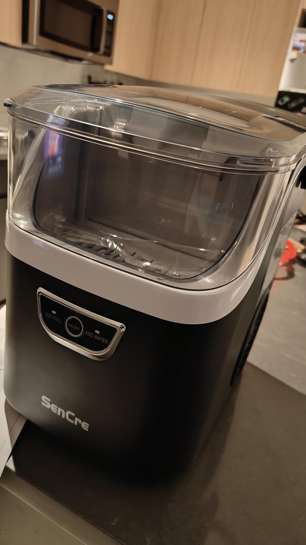 Nugget Ice Maker with Handle, 40lbs/Day Countertop Ice Maker Ready in 5 Mins, Soft Sonic Ice, Auto-Cleaning Ice Makers Portable Ice Machine for Home Kitchen Office Party & Large Families customer photo 1