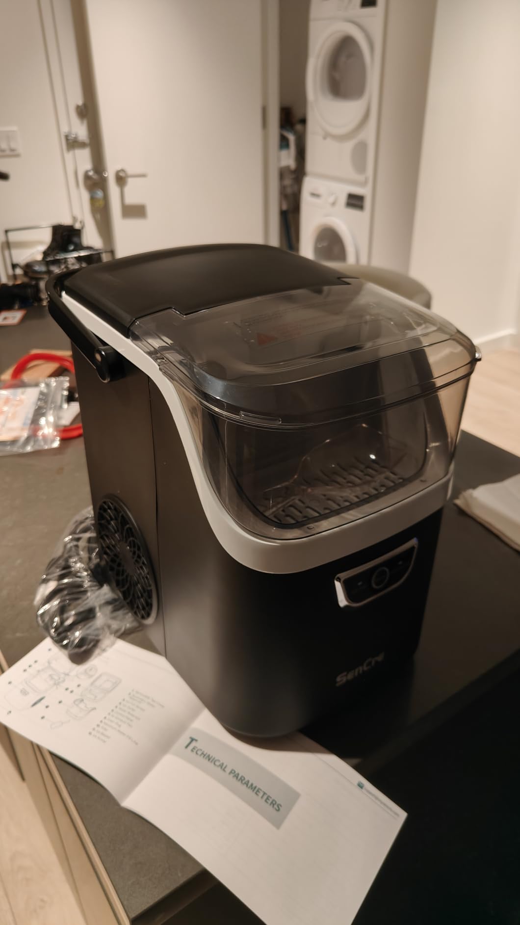 Nugget Ice Maker with Handle, 40lbs/Day Countertop Ice Maker Ready in 5 Mins, Soft Sonic Ice, Auto-Cleaning Ice Makers Portable Ice Machine for Home Kitchen Office Party & Large Families customer photo 2