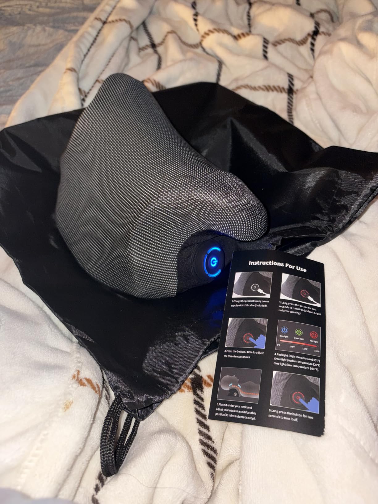 Wireless Heated Neck Stretcher for Pain Relief, Portable Cordless Neck Shoulder Cervical Traction Device with Graphene Heating Pad No Smell Magnetic Therapy Case Relaxer for Spine Alignme customer photo 1