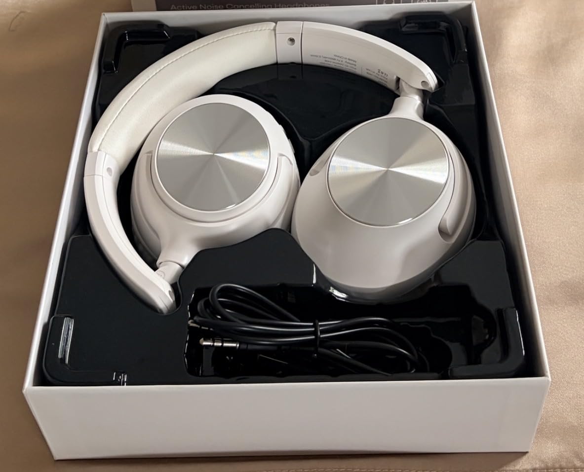 TAGRY Hybrid Active Noise Cancelling Headphones 100H Playtime Wireless Over Ear Bluetooth Headphone with Fast Charging Hi-Res Audio Comfort Earcups Headsets for Travel Home Office Phone PC Black customer photo 2