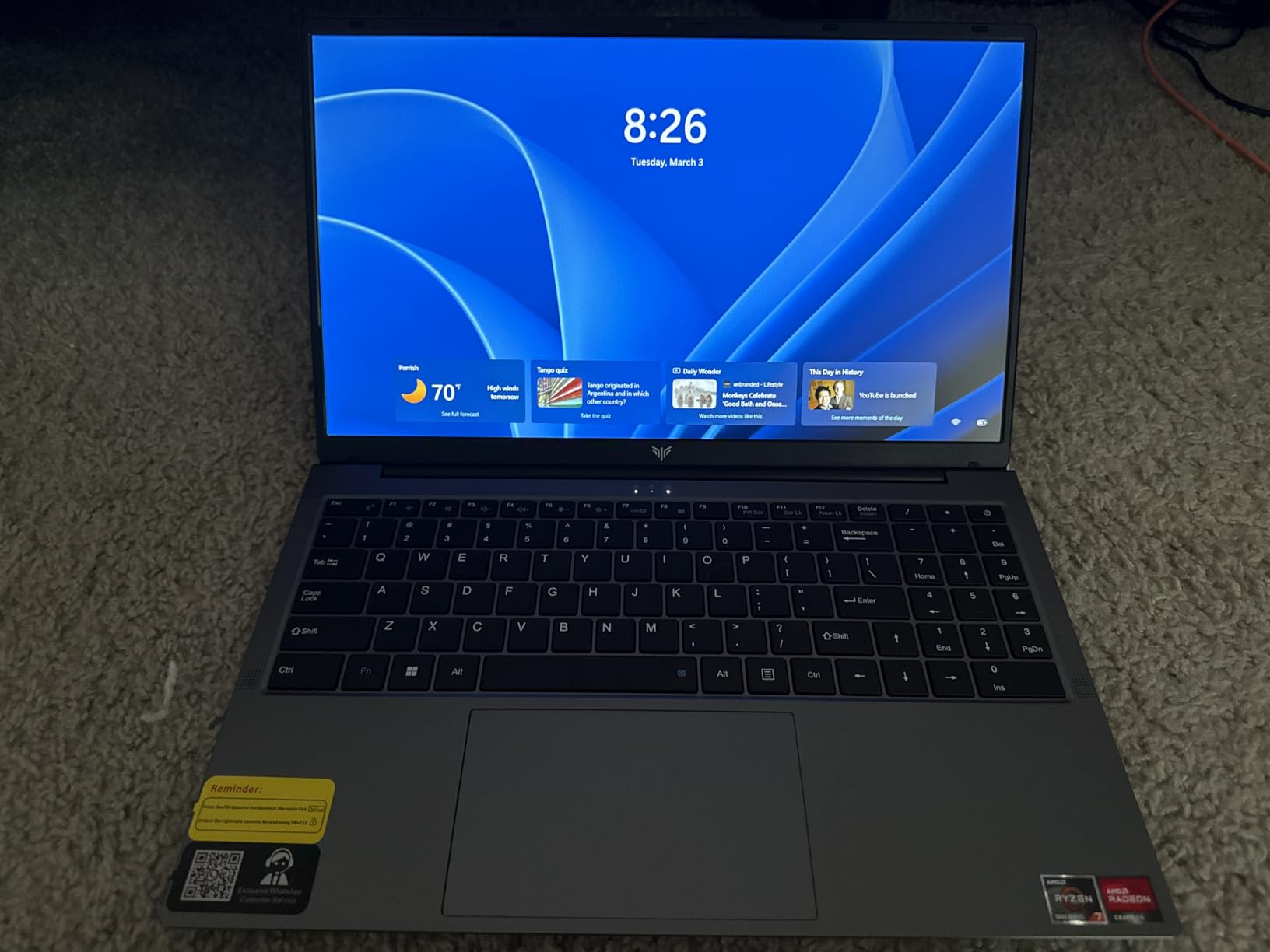 MALLRACE Light Gaming Laptop, AMD Ryzen 7 Laptop (Up to 4.3GHz, 8C/16T) with 16GB DDR4 RAM 512GB SSD, AMD Radeon Graphics, WiFi 6, 15.6 inch IPS Display, Webcam, Windows 11 Laptop Computer for Video Editing customer photo 1