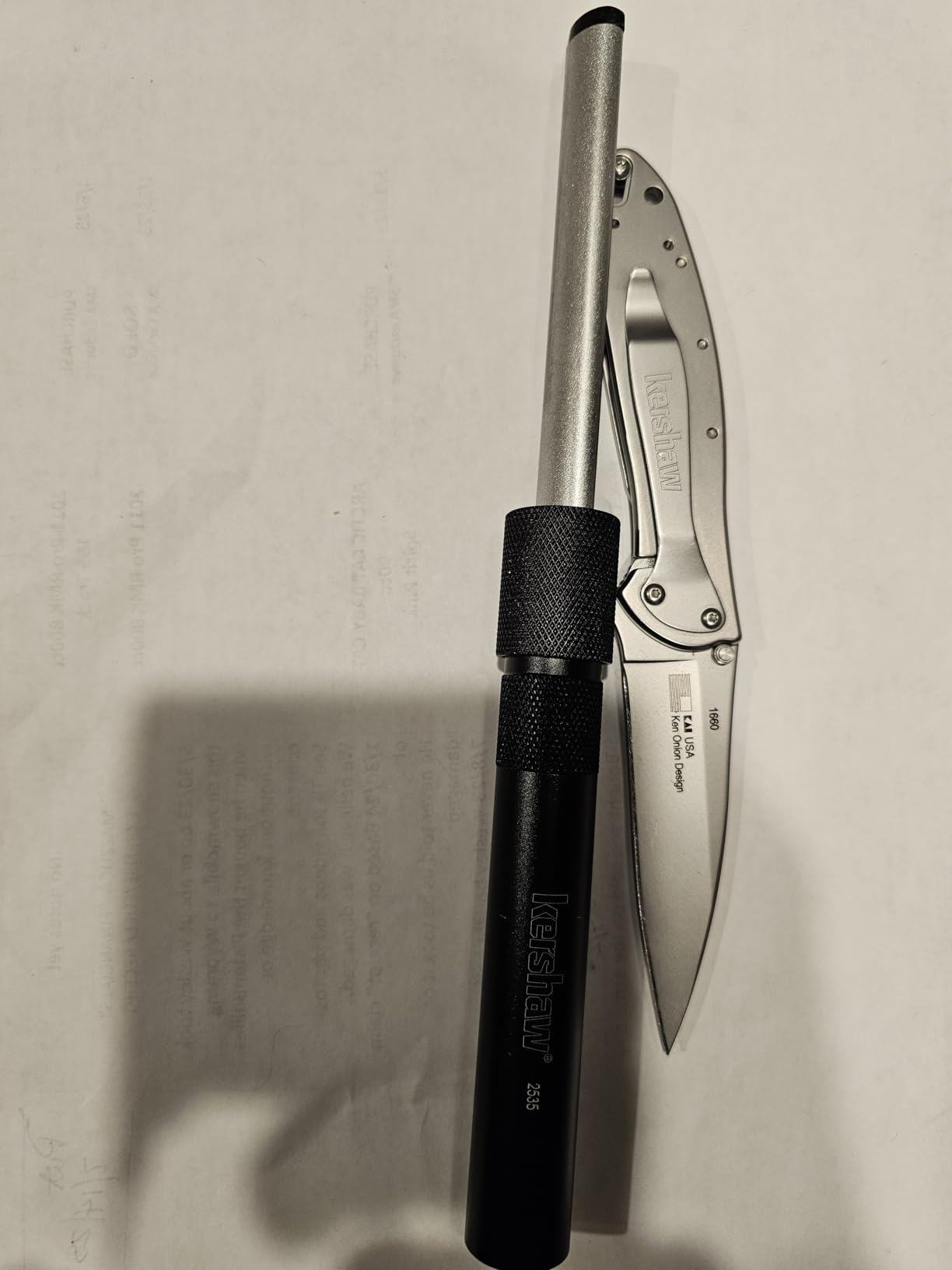 Kershaw Leek Pocket Knife (1660BLKW); Sandvik 14C28N Steel Blade, 410 Stainless Steel Handle, SpeedSafe Assisted Open customer photo 1