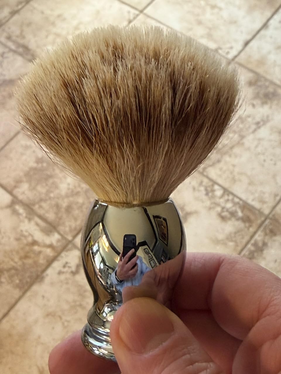 Parker 100% SILVERTIP Badger Shaving Brush - Chrome Handle & Stand - Premium 3-Band Badger Bristles for Smooth, Luxurious Lather customer photo 2