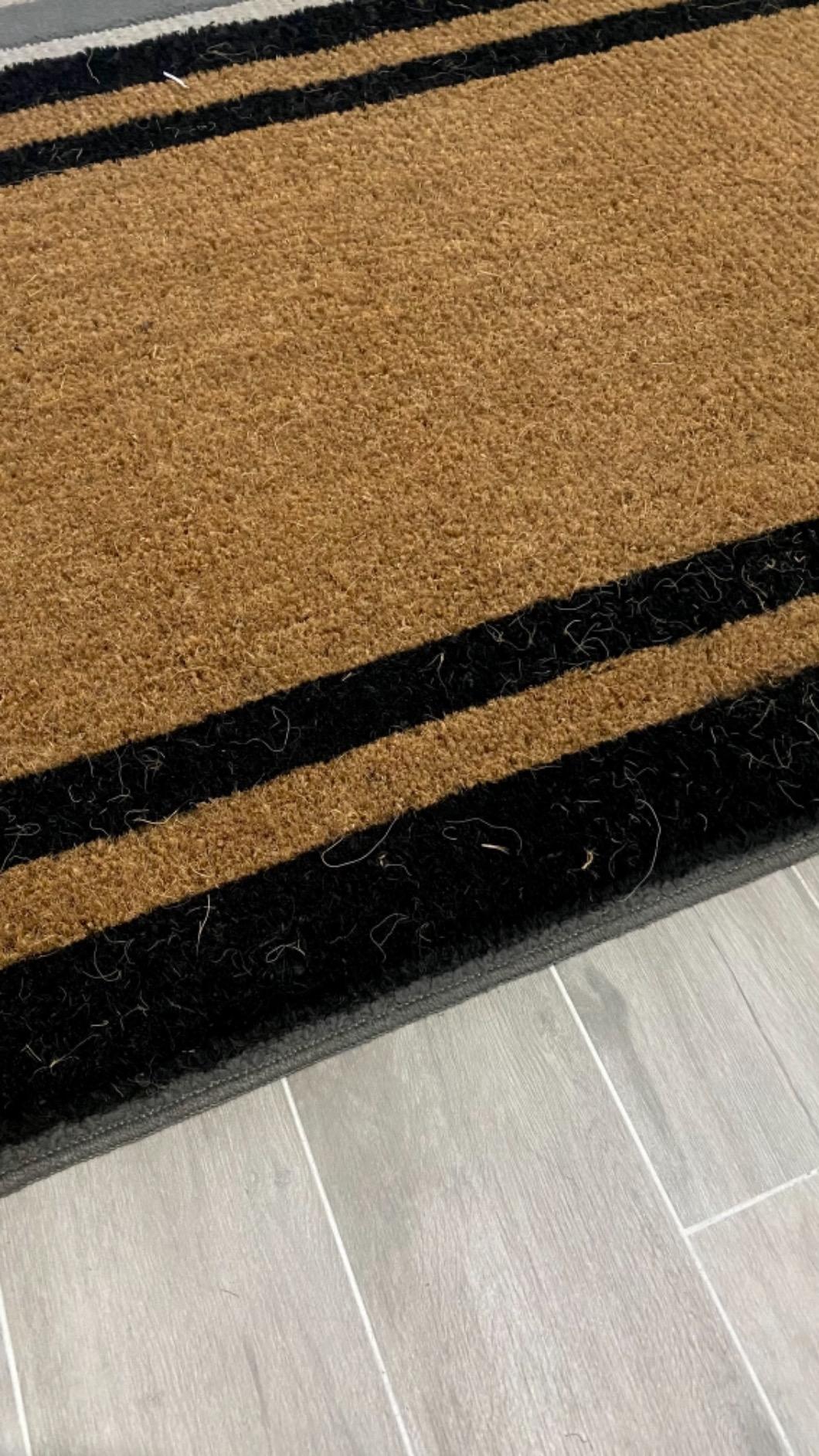Kempf Black Border Coir Doormat with Non Slip Backing, 30 x 48, Heavy Duty, Natural Fiber Entrance Welcome Front Door Mat, Outdoor Indoor Use customer photo 1