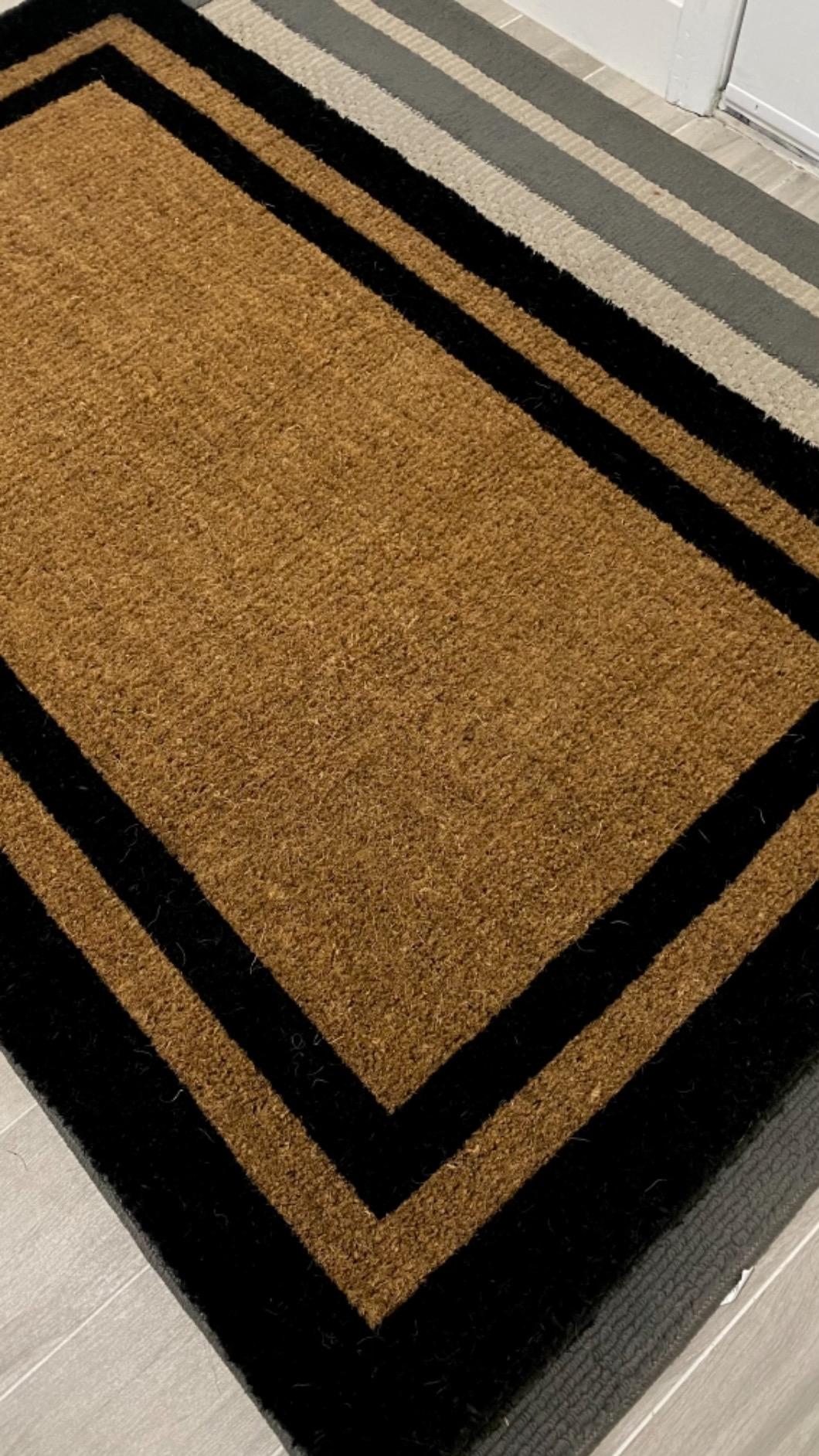 Kempf Black Border Coir Doormat with Non Slip Backing, 30 x 48, Heavy Duty, Natural Fiber Entrance Welcome Front Door Mat, Outdoor Indoor Use customer photo 2