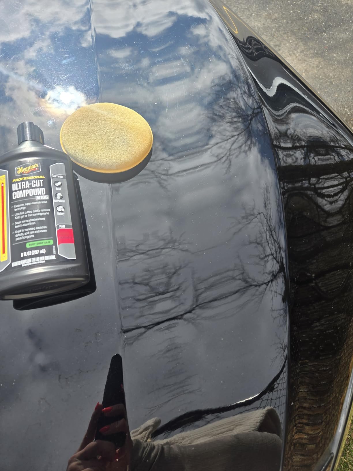 Meguiar's Mirror Glaze M105 Ultra-Cut Compound, Car Rubbing Compound for Removing Scratches and Heavy Swirls While Adding Shine, Safe for Effective on All Glossy Car Paint and Clear Coats, 8 oz customer photo 2