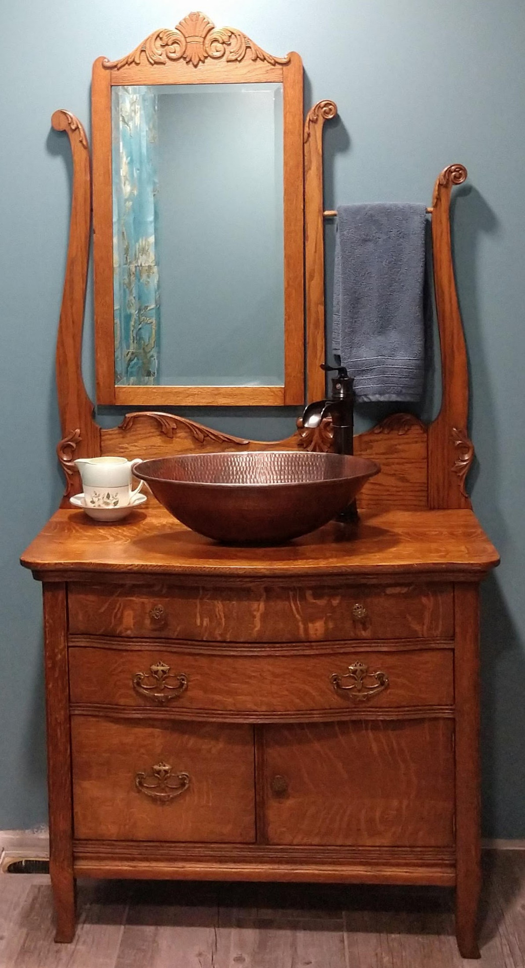 Premier Copper Products VO17WDB Oval Wired Rimmed Vessel Hammered Copper Sink, Oil Rubbed Bronze customer photo 1