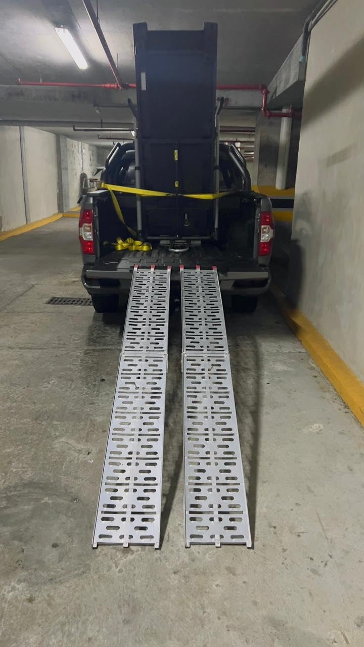 Titan Ramps 7.5' Portable ATV Ramps 1500 lb Capacity Aluminum Loading Ramps for Pickup Trucks Folds to 45.5