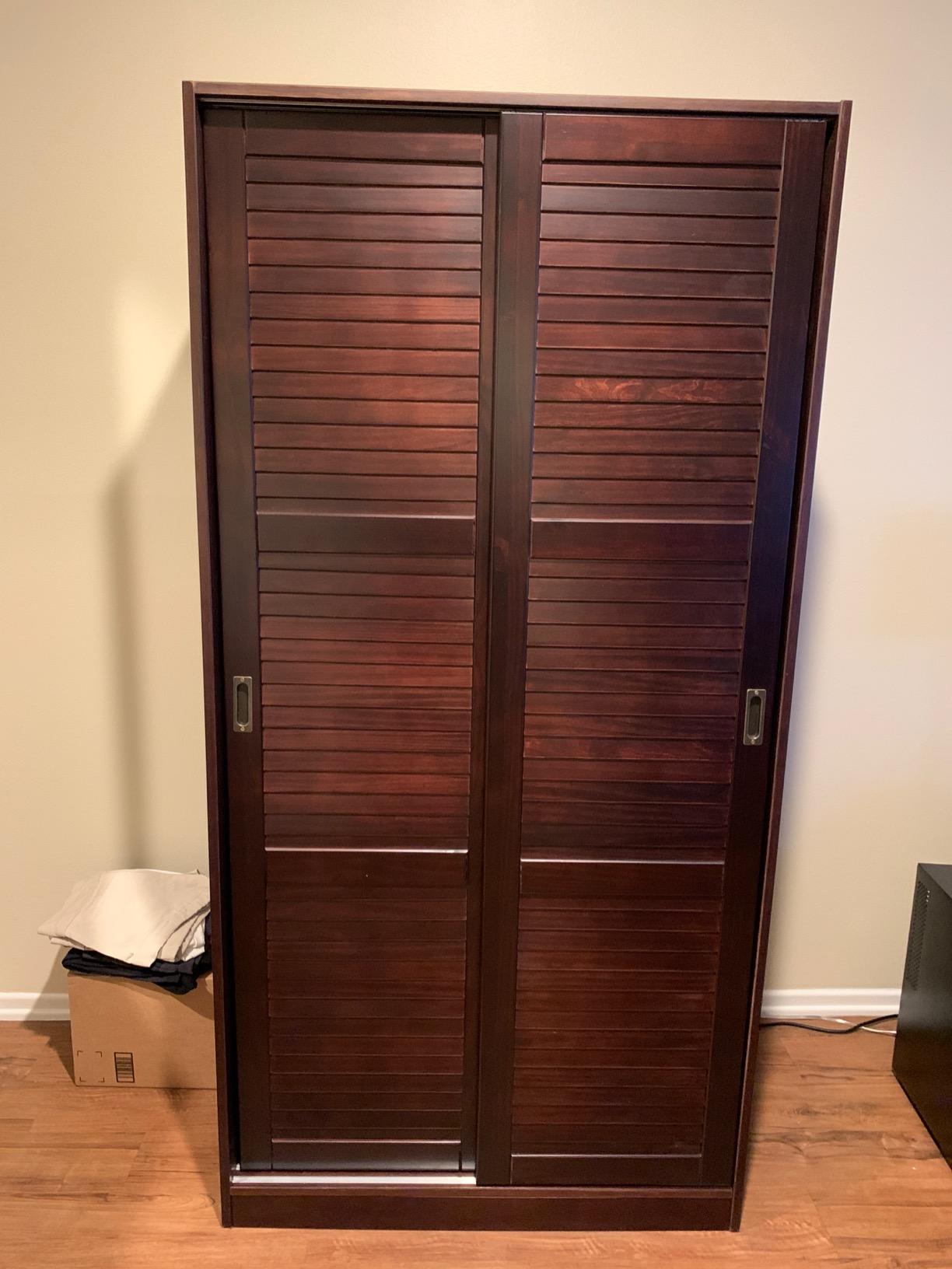 Palace Imports Solid Wood 2-Sliding Door Wardrobe Armoire Closet - Java Finish, 35.75