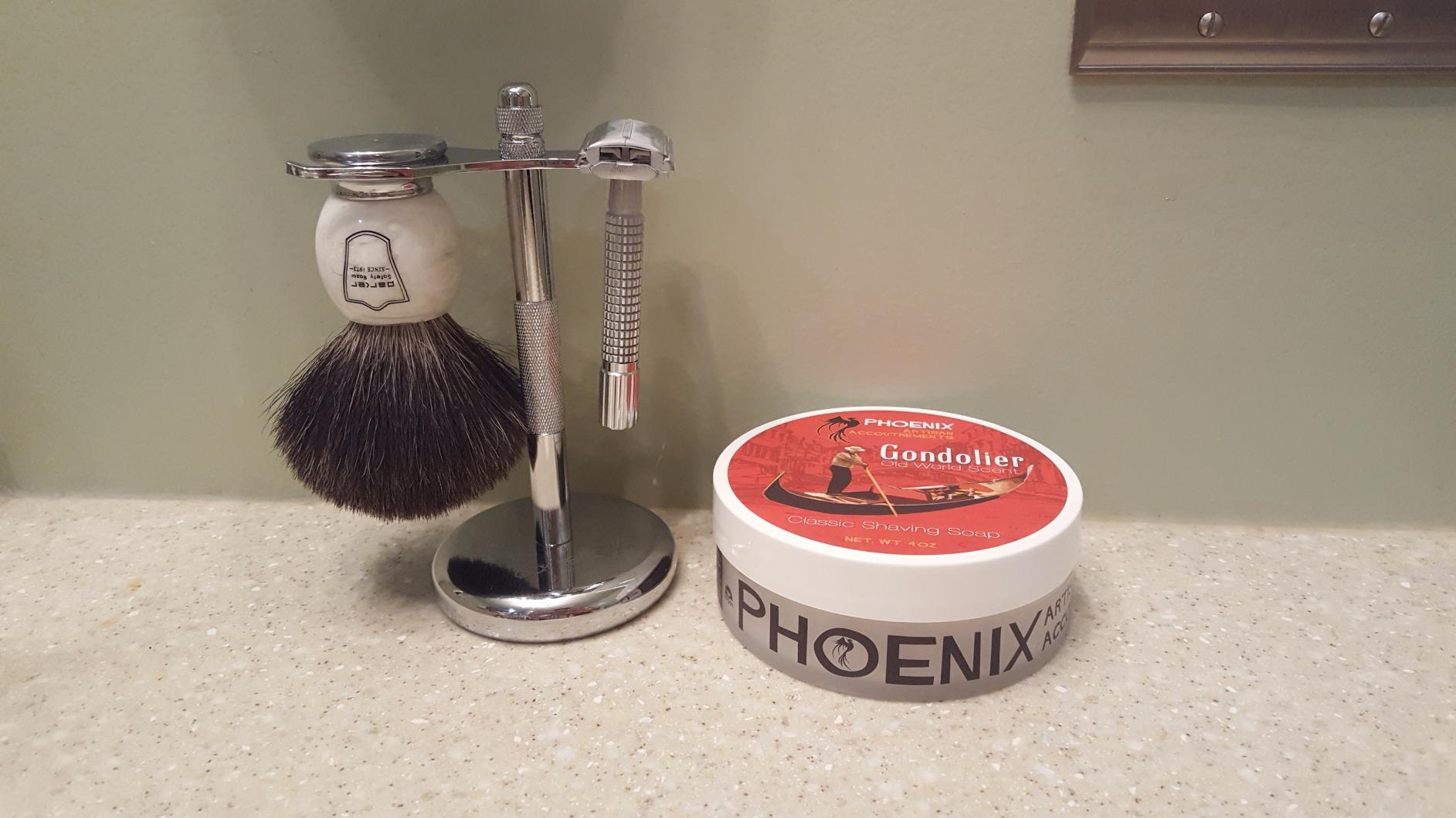 Parker 100% Black Badger Bristle Shaving Brush with Ivory Marbled Handle - Brush Stand Included customer photo 1
