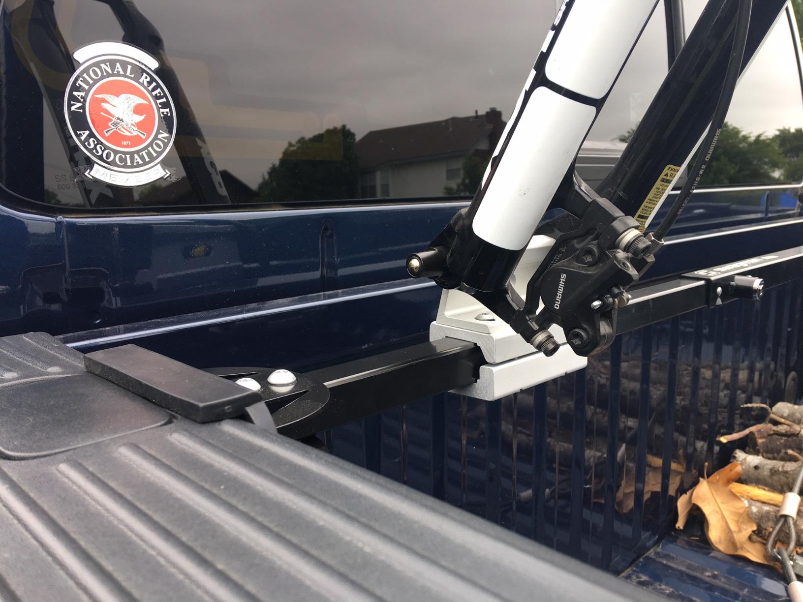 Swagman Pick Up Truck Bed Bike Rack - Compression Fits on the Edge of Your Pick Up Truck Box, Fork Mount Carrier for 9mm Quick Release Bikes customer photo 1
