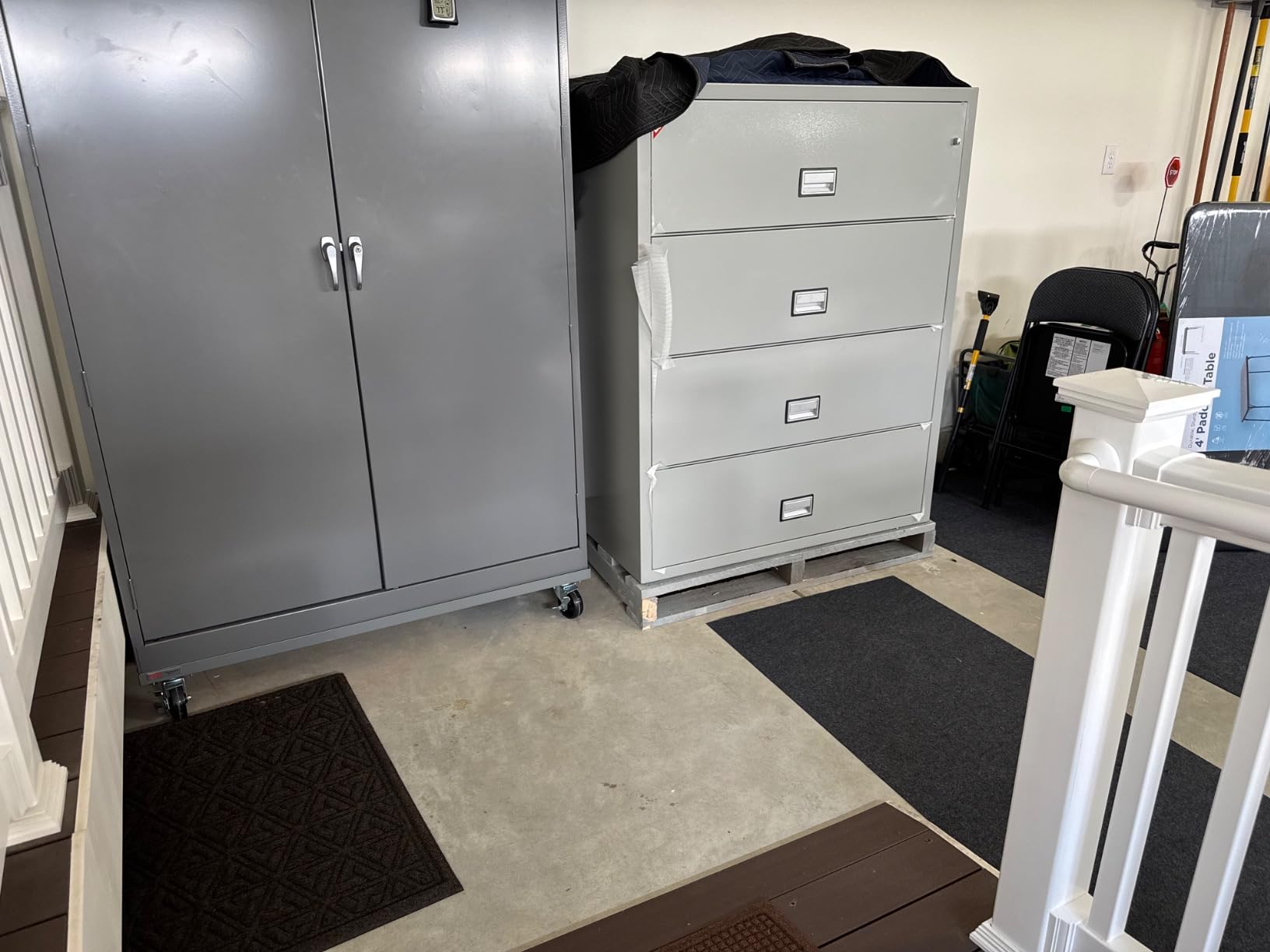 38 inch Wide 4-Drawer Lateral Fireproof File Cabinet - Legal and Letter Size Filing - Key Lock - Water Resistant - Fire Safe and Impact Rated - Light Gray Finish - Model LAT4W38LG customer photo 1