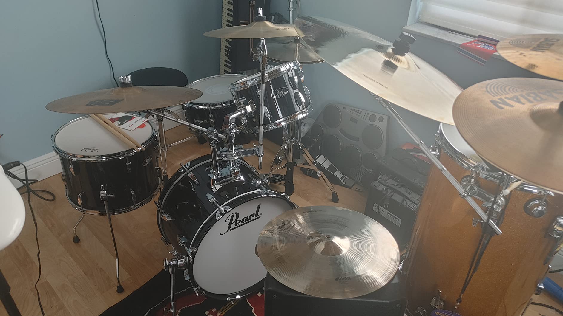 Pearl Roadshow Drum Set 4-Piece Complete Kit with Cymbals and Stands, Charcoal Metallic (RS584C/C706) customer photo 1