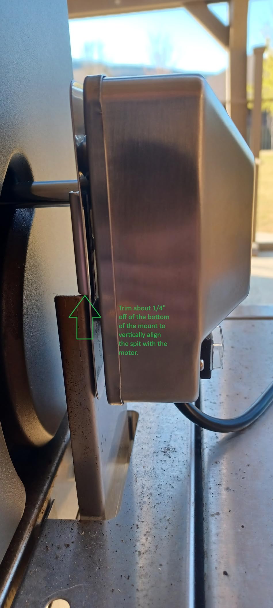 onlyfire Universal Stainless Steel Grill Electric Rotisserie Motor 110 Volt 4 Watt On/Off Switch- 30 lb. Load, OEM/ODM, Aftermarket customer photo 2