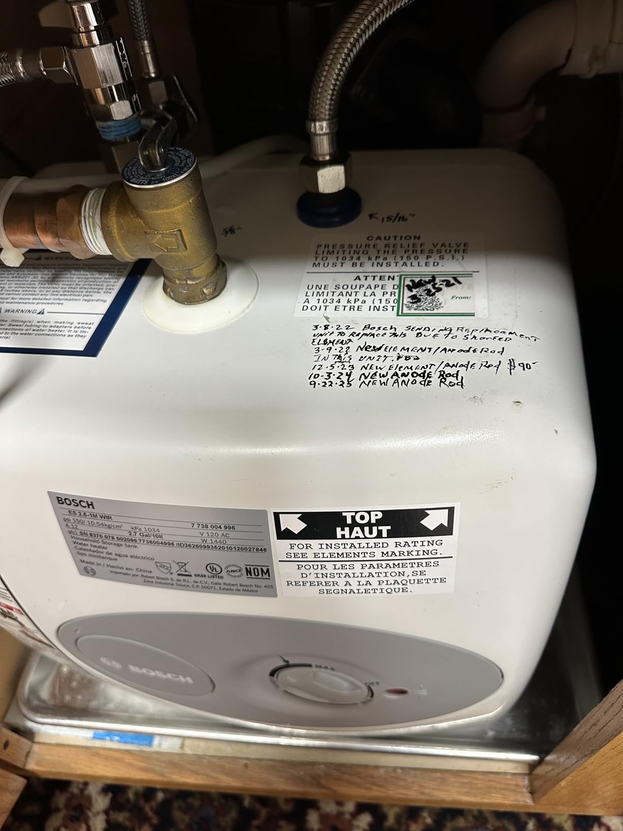 BOSCH Electric Mini-Tank Water Heater Tronic 3000 T 4-Gallon (ES4) - Eliminate Time for Hot Water - Shelf, Wall or Floor Mounted customer photo 2