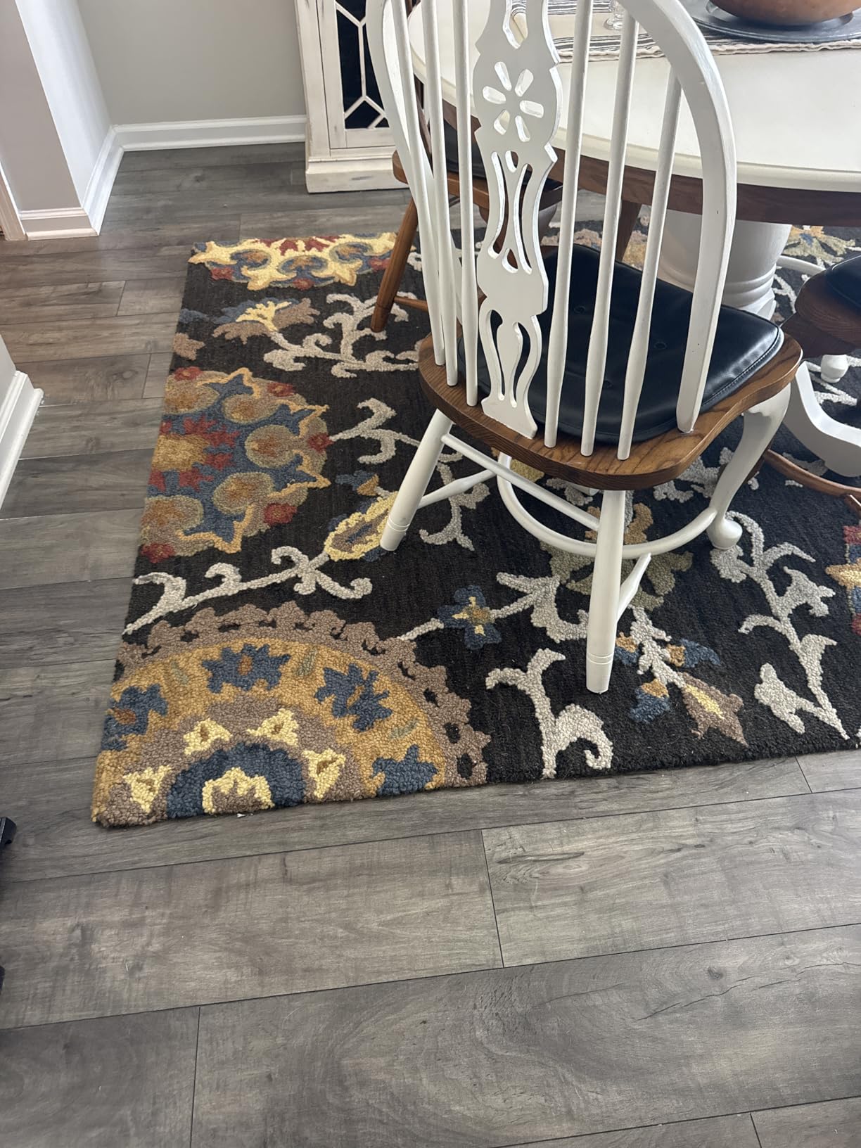 SAFAVIEH Area Rug 8x10 - Blossom Collection - Large - Charcoal & Multi, Handmade Wool, Ideal for Living Room, Bedroom, Office, Dining Space (BLM401A) customer photo 1