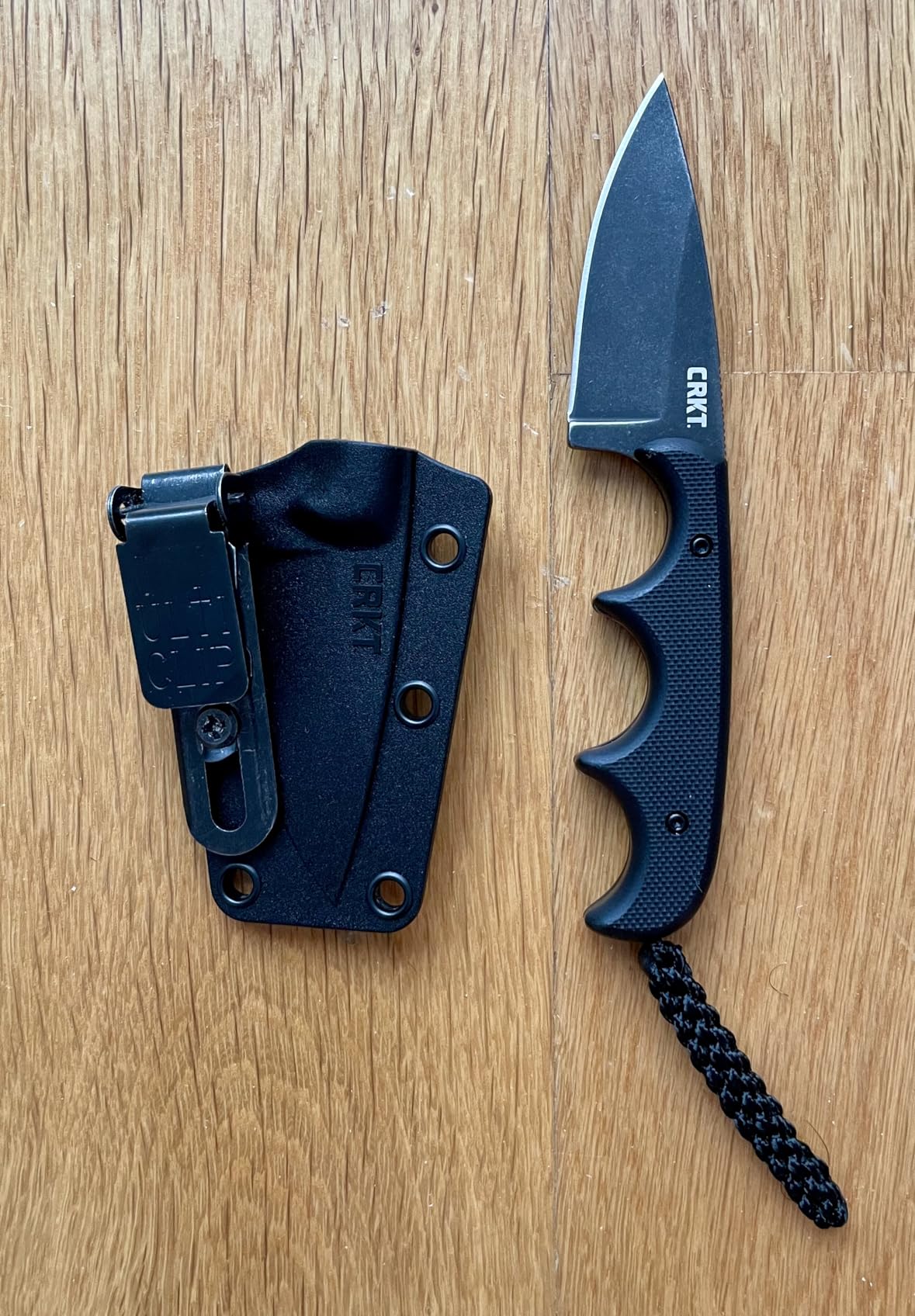CRKT Compact Fixed Blade Knife: Minimalist Black Drop Point, Folts Utility Knife with Stonewashed Blade, G10 Handle and Nylon Sheath 2384K customer photo 1