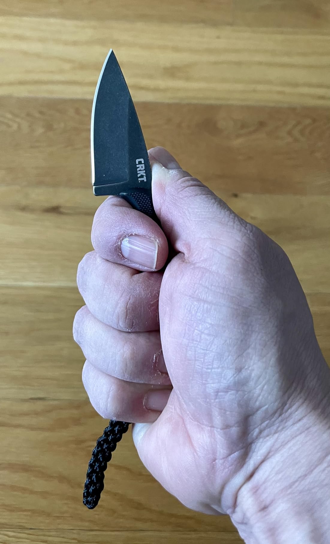 CRKT Compact Fixed Blade Knife: Minimalist Black Drop Point, Folts Utility Knife with Stonewashed Blade, G10 Handle and Nylon Sheath 2384K customer photo 2