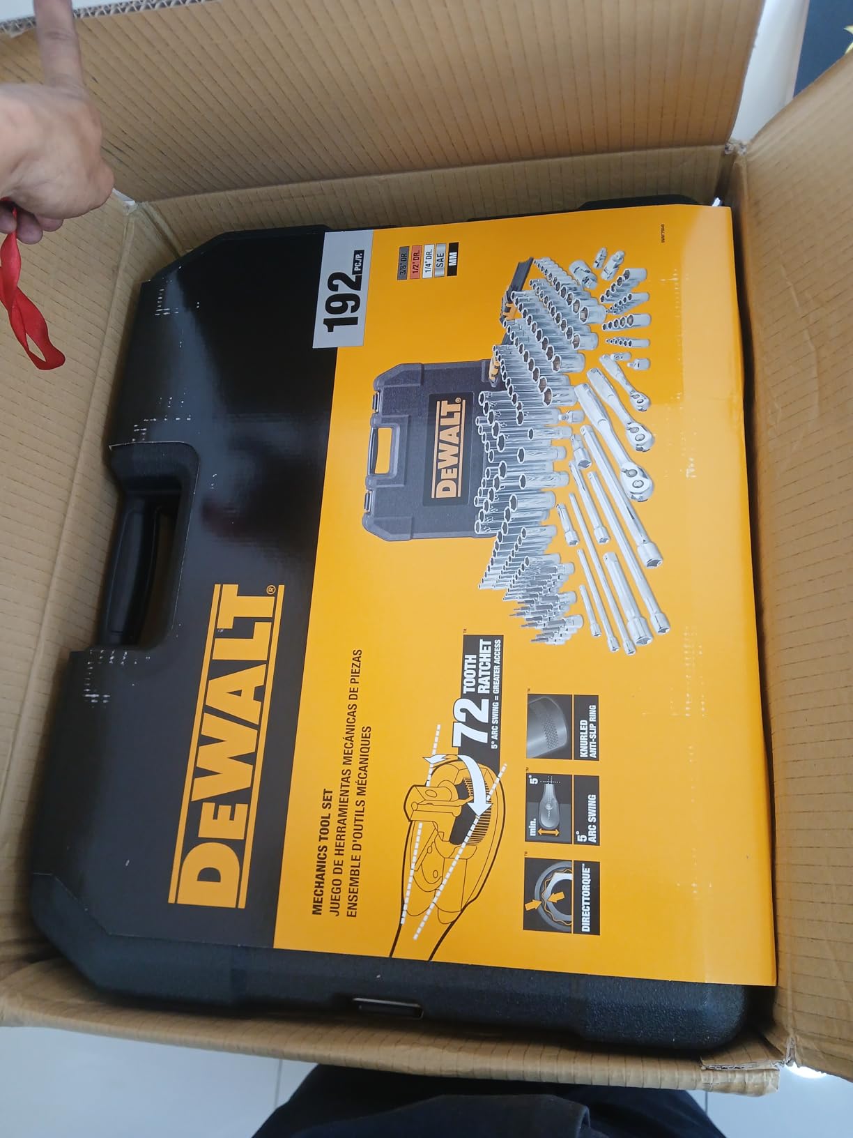DEWALT 192 Pcs. Mechanics Tool Set, 1/2, 1/4, 3/8 Socket Set, SAE and Metric Socket Wrench Set, Hard Shell Tool Box (DWMT75049) customer photo 1