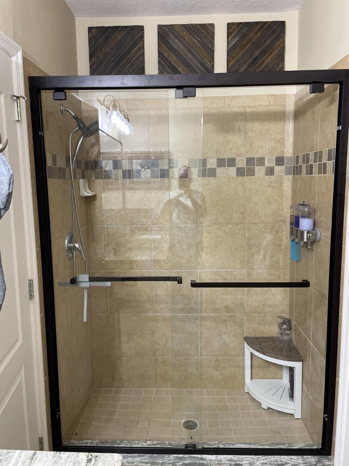 DreamLine Encore 56-60 in. W x 76 in. H Semi-Frameless Bypass Shower Door in Chrome customer photo 1