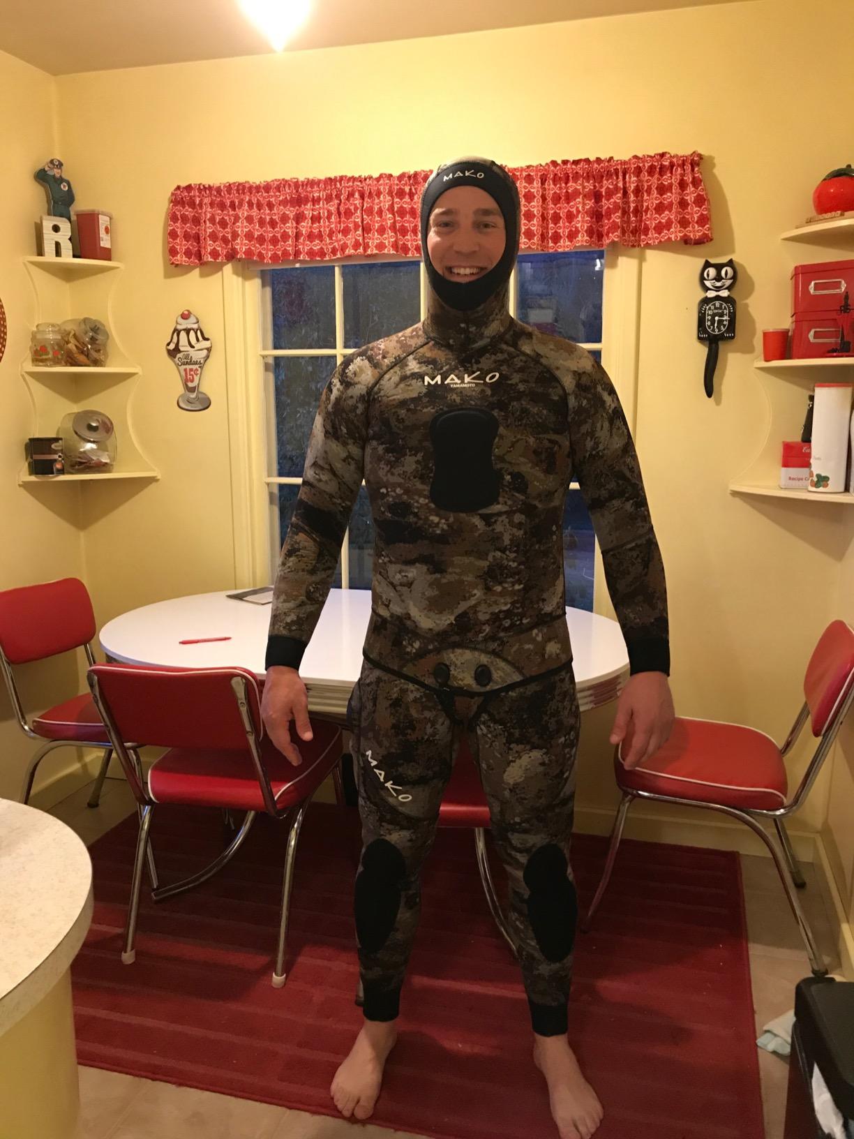 Mens Spearfishing Wetsuit 3D Yamamoto Reef Camo 7mm 2 Piece customer photo 1