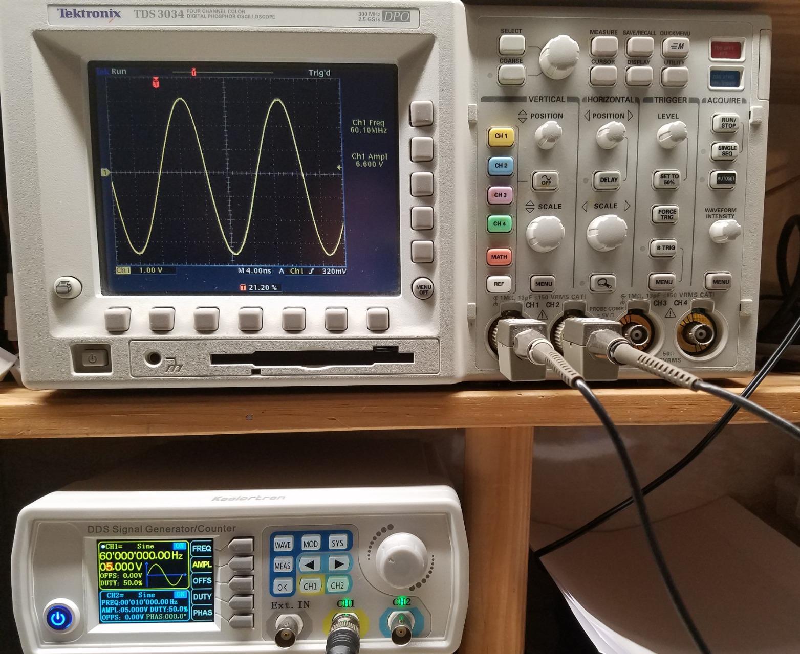 Koolertron Upgraded 60MHz DDS Signal Generator Counter, High Precision Dual-Channel Arbitrary Waveform Function Generator Frequency Meter 200MSa/s (60MHz) customer photo 2