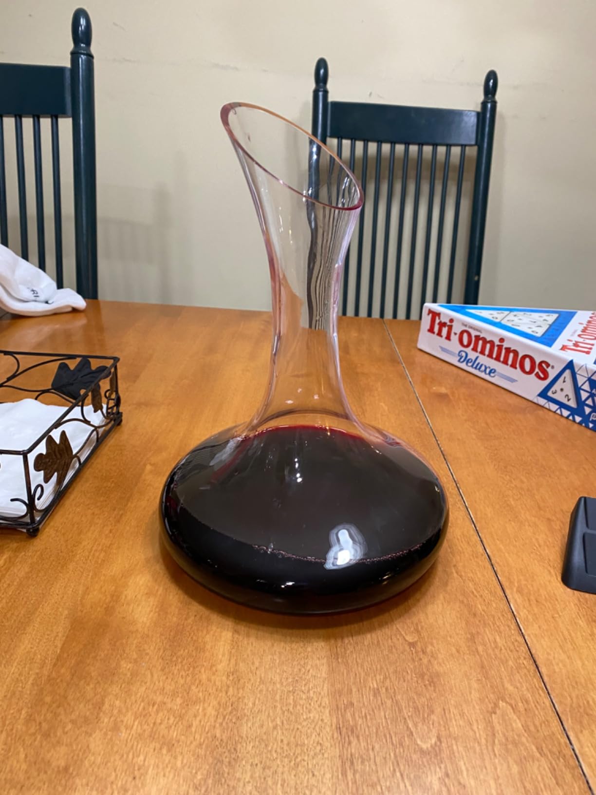 Amlong Crystal Lead-Free Large Wine Decanter, Red Wine Carafe, Wine Gift, Wine Accessories 58 oz (1700ml), with Crystal Globe Stopper customer photo 2