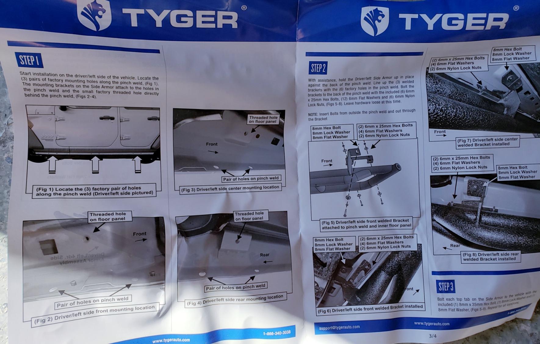 Tyger Auto Star Armor Compatible with 2018-2026 Jeep Wrangler JL 4-Door (Not Fit JK) | TG-JA2J2288B | Side Step Rails Nerf Bars Running Boards customer photo 2
