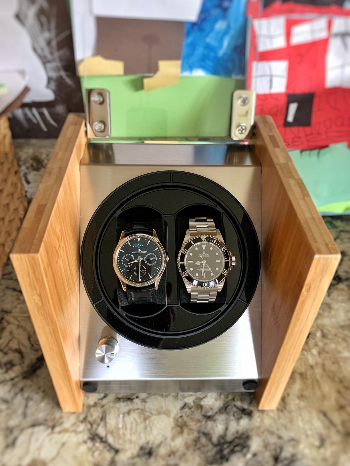 Handcrafted Bamboo Watch Winder for Luxury Automatic Watches - 2/4 Watch Capacity customer photo 1