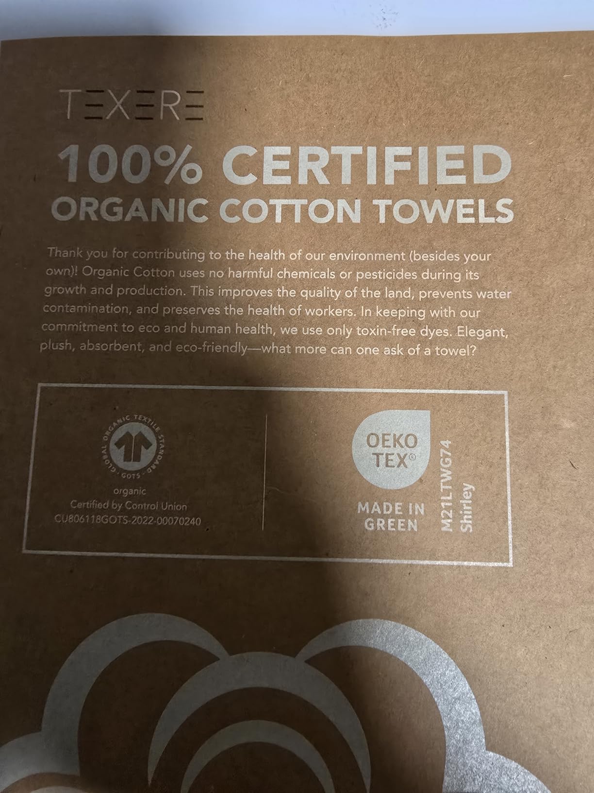 Texere 100% Organic Cotton Jacquard 650 GSM Premium Bath Towel Sets - Extra Absorbent Quick Dry and Plush, 2 Large Bath Towels, 2 Hand Towels, 2 Washcloths (Cable, Birch, 6 Piece) customer photo 1