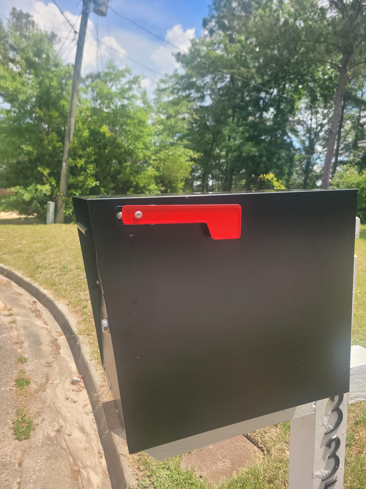 Architectural Mailboxes Oasis TriBolt Secure, Anti-Pry Locking USPS Approved Heavy duty, Steel Metal Post Mount Mail Box for outside, Black Extra Large Curbside Mailbox with Magnet & Waterproof Door customer photo 1