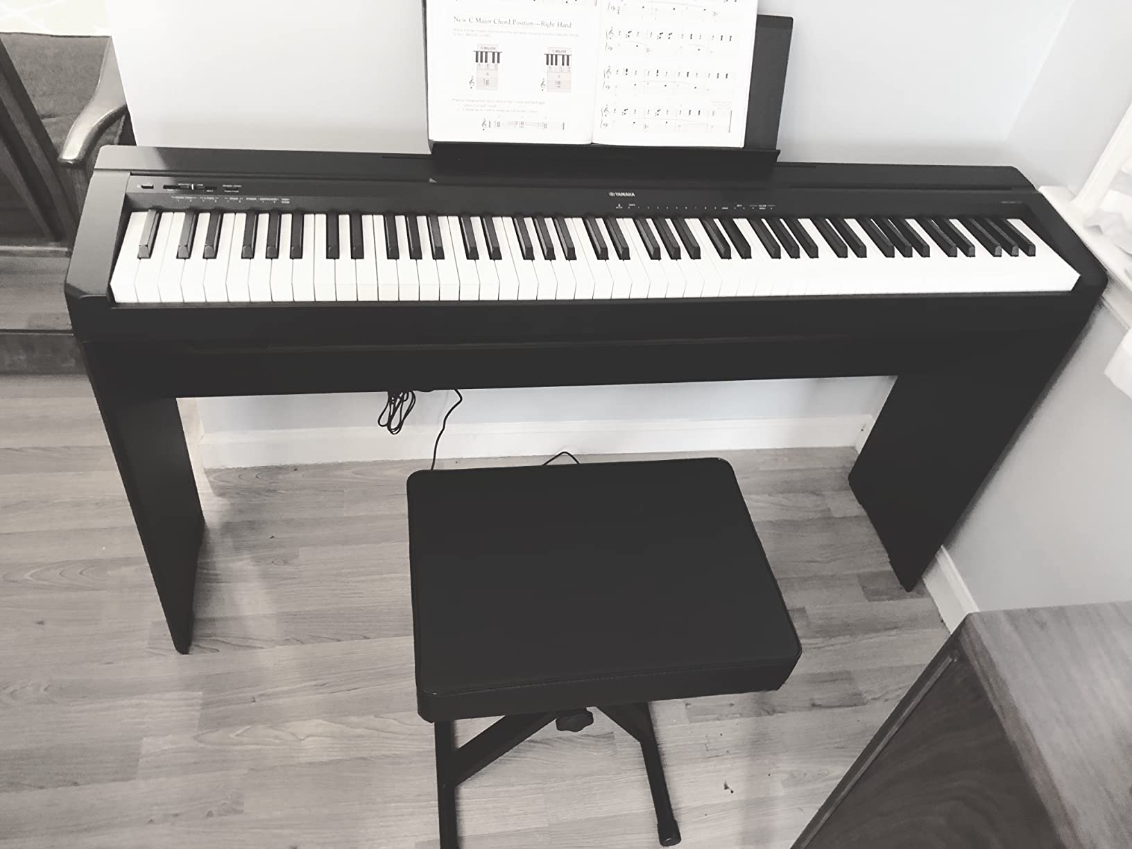 YAMAHA P45 88-Key Weighted Digital Piano Home Bundle With Wooden Furniture Stand And Bench customer photo 1