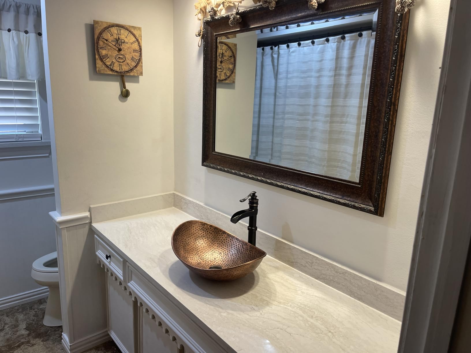 Monarch Abode Bathroom Sink - 19-Inch Harbor Vessel Bathrooms Countertop Sink, Above Counter Hand Hammered Pure Copper Bath Sinks for Restroom Vanity or Powder Room customer photo 1