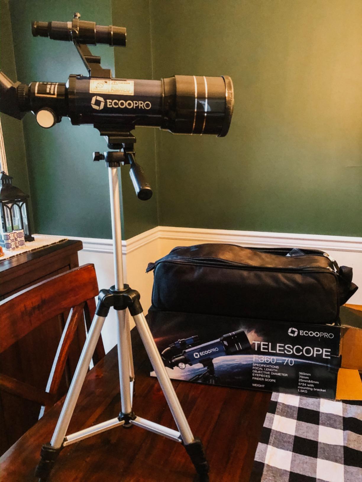 Telescope for Kids & Adults, 70mm Aperture 360mm Refractor (15X-150X) | Portable Telescope with Adapter, 2 Eyepieces, Finder Scope, Great Gift for Kids 8-12, Ideal for Astronomy Stargazing, Travel customer photo 1