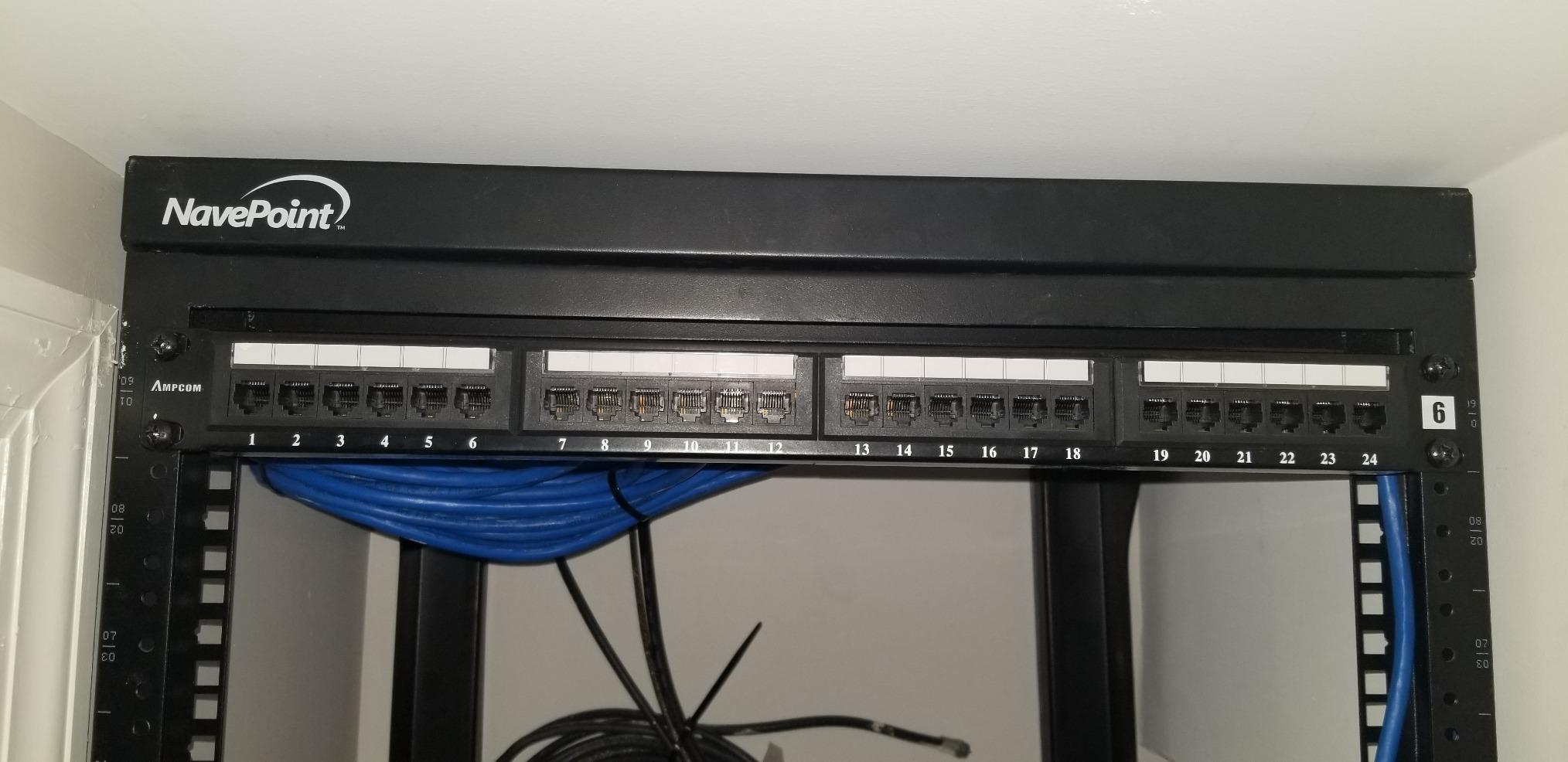 AMPCOM Premium Series CAT6 24 Ports Patch Panel, Rack Mount - 1U, 19 inch, RJ45 Ethernet 568A 568B, 15u Gold Plated, with Rear Cable Support Bar customer photo 2
