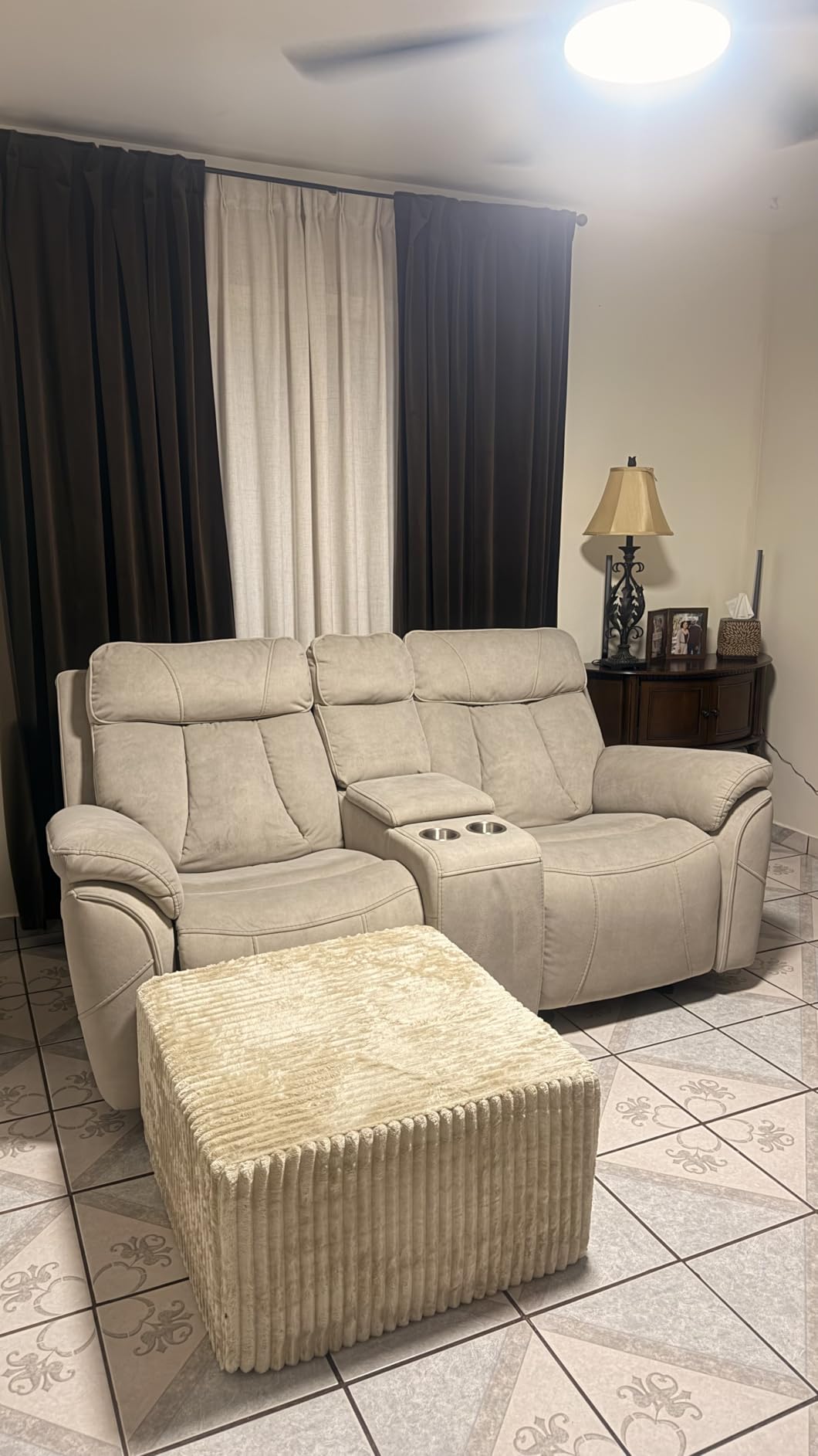 StangH Grey Velvet Curtains 96 inches - Thick Plush Velvet Blackout Drapes, Back Tab Design Insulated Window Covering for Living Room/French Door, W52 x L96, 2 Panels customer photo 1
