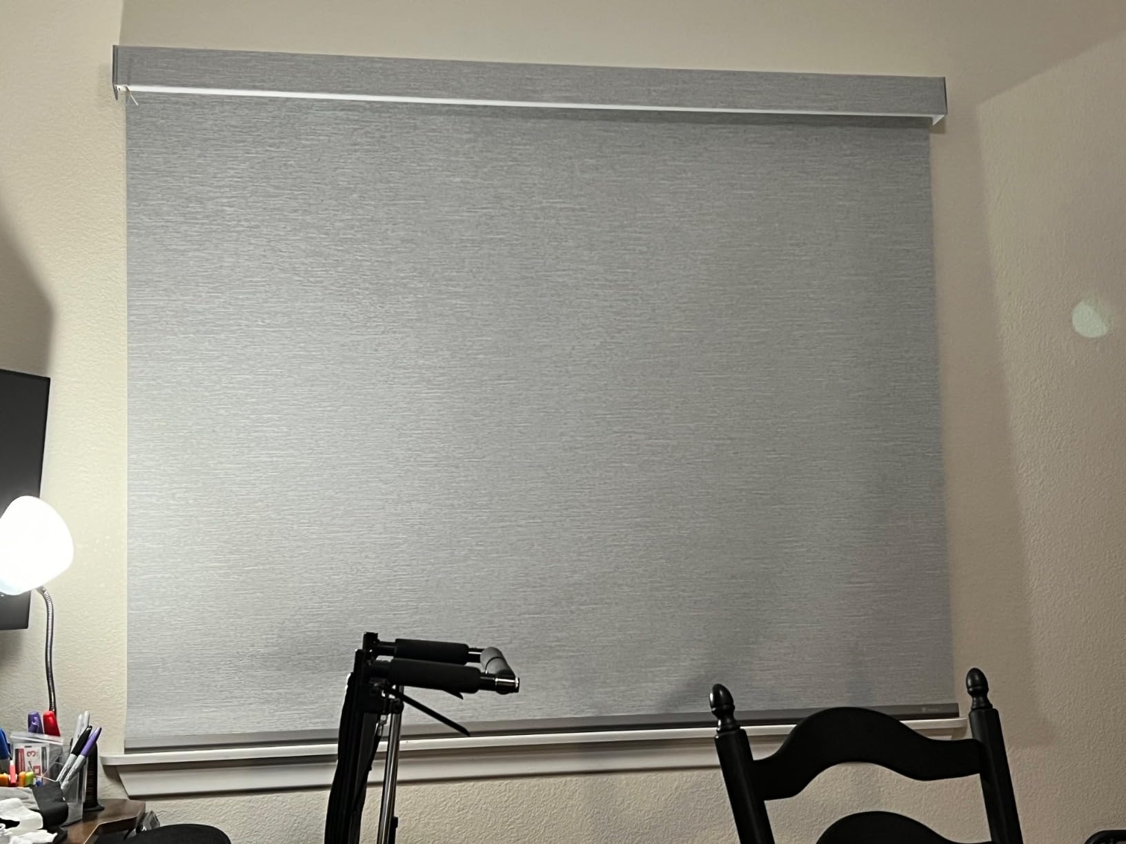 Yoolax Motorized Blinds with Remote, Blackout Smart Roller Shades Work with Alexa, Google, Apple Homekit, Custom Waterproof Automatic Shades with Voice Control for Dining Room (Vinyl Dark Gray) customer photo 1