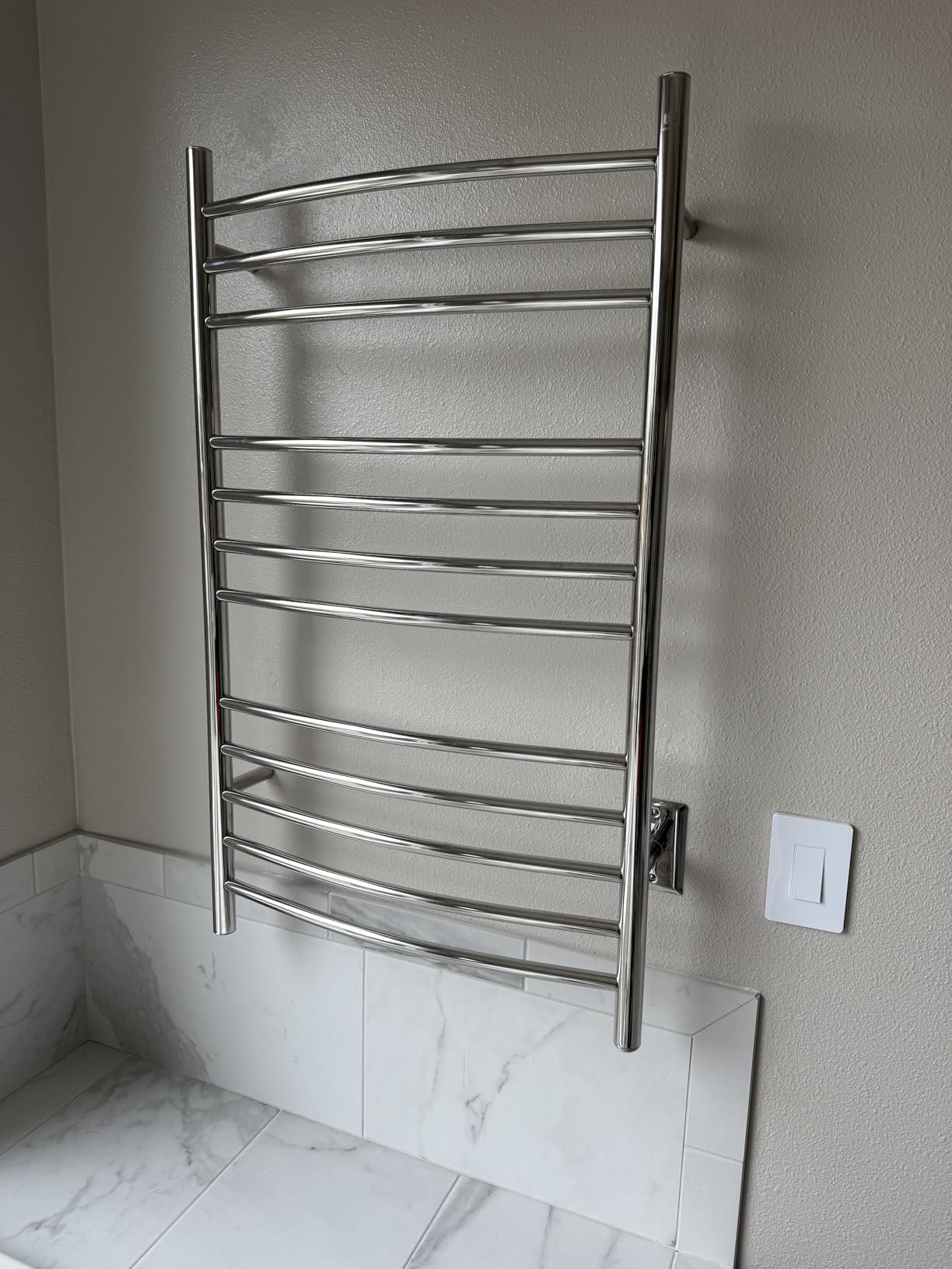 HEATGENE Towel Warmer Wall Mount Electric Plug-in/Hardwired Heated Towel Rack, Brushed customer photo 2