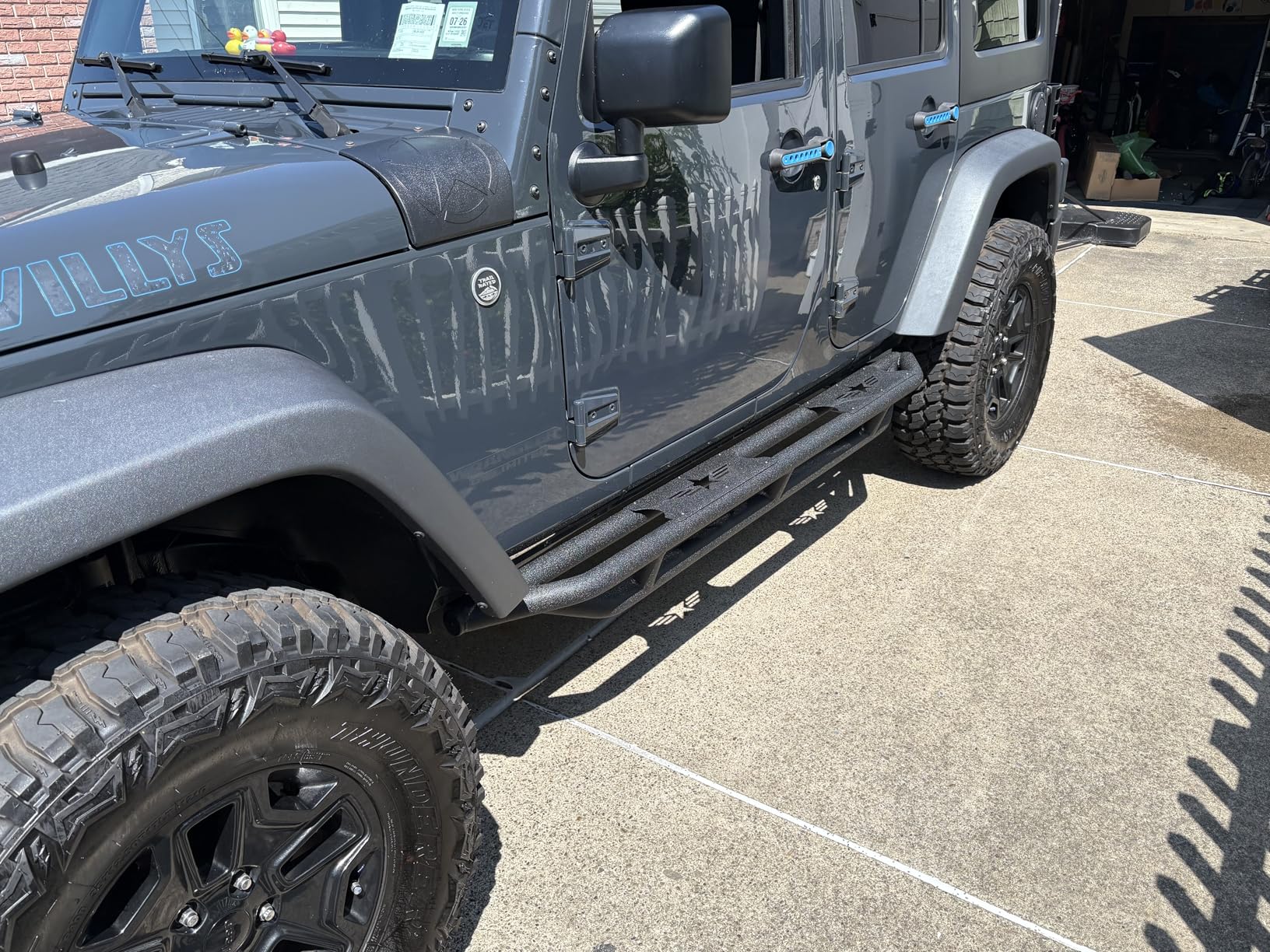 Hooke Road JK Running Boards 4 Door Rock Sliders for 2007-2018 Jeep Wrangler JK Unlimited 4 Doors Only, Heavy Duty JKU Side Steps Nerf Bar Rails customer photo 1