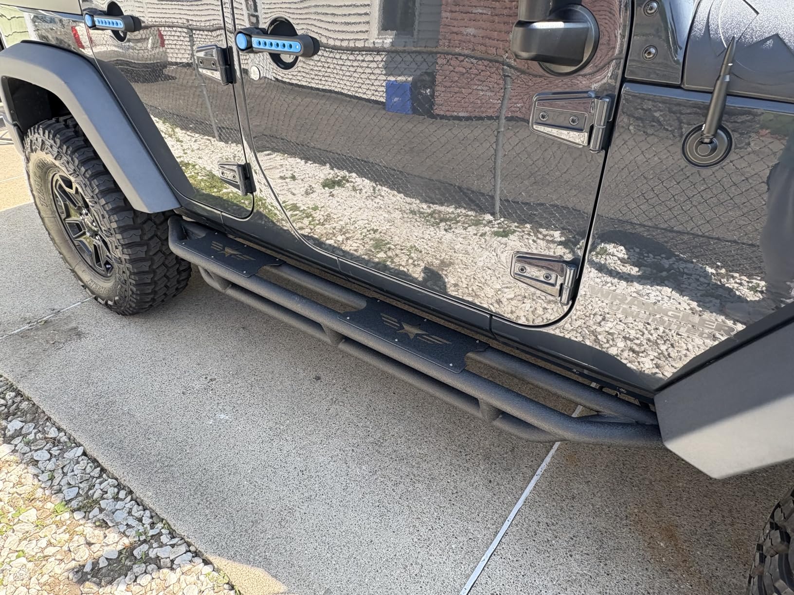 Hooke Road JK Running Boards 4 Door Rock Sliders for 2007-2018 Jeep Wrangler JK Unlimited 4 Doors Only, Heavy Duty JKU Side Steps Nerf Bar Rails customer photo 2