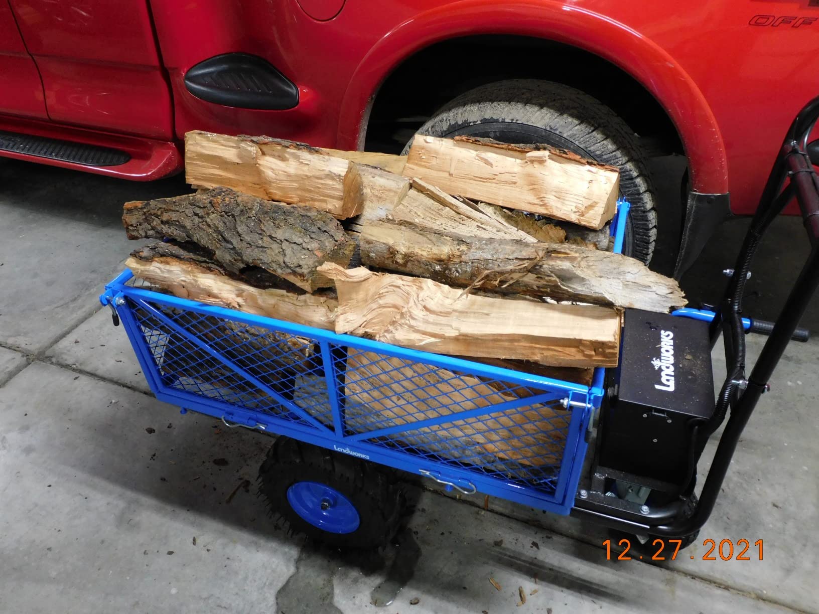 Landworks AGM Electric Utility Cart - 500W Lead-Acid Battery-Powered Power Wagon, 500 lbs Load Capacity & 1000 lbs Towing, Heavy-Duty Motorized for Garage, Warehouse, and Outdoor Use customer photo 1