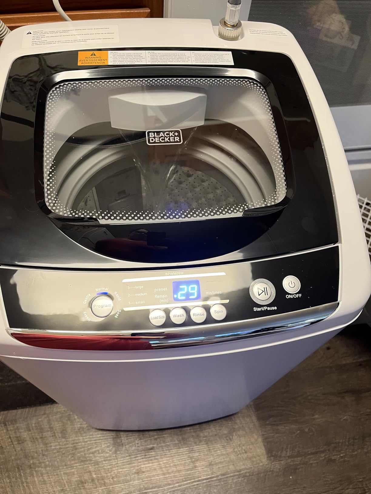 BLACK+DECKER Small Portable Washer, Washing Machine for Household Use, Portable Washer 1.7 cu.Ft with 8 Cycles, Transparent Lid & LED Display customer photo 1