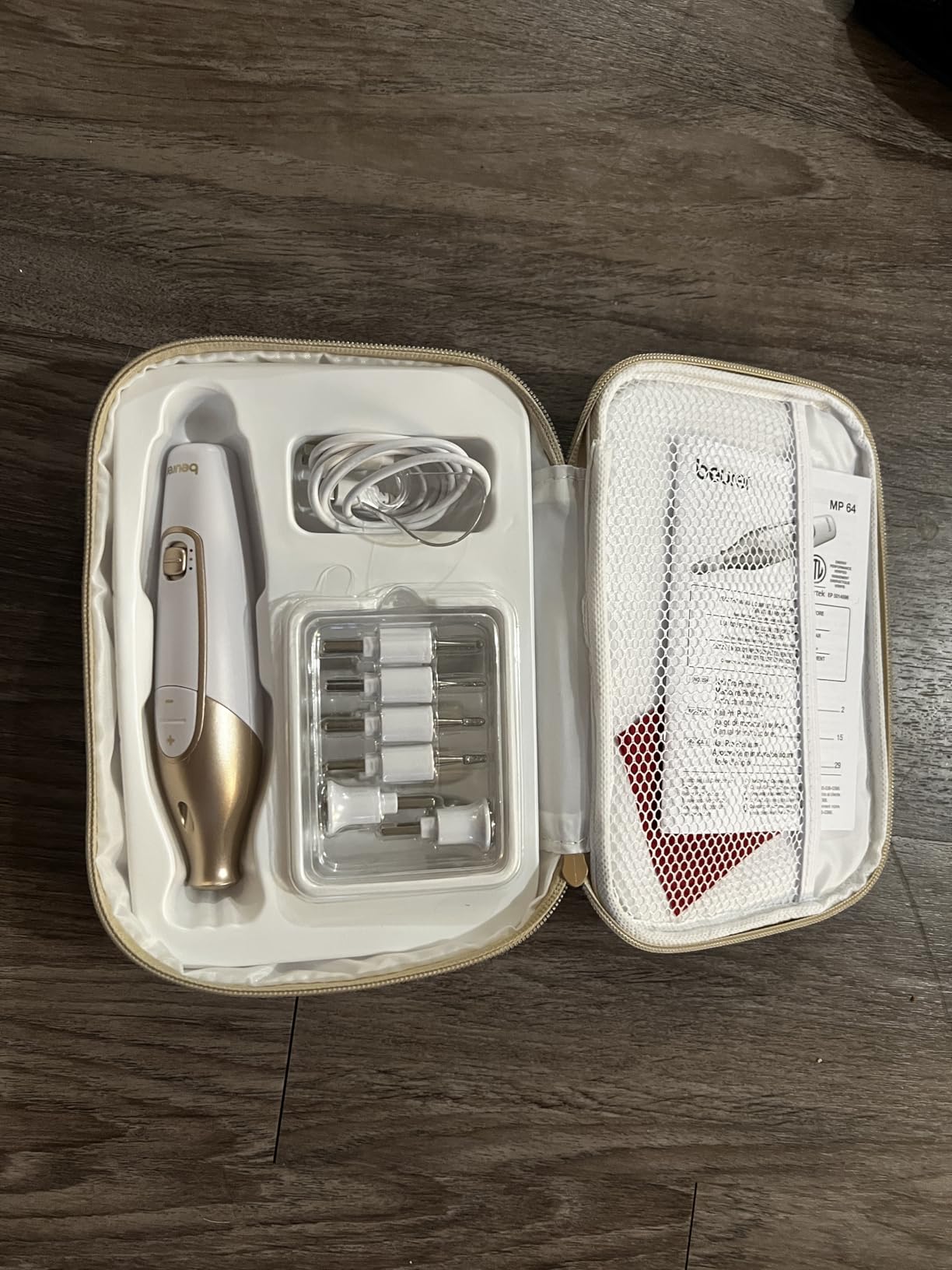 Beurer MP64 Nail Drill Kit, Cordless Electric Nail File with 10 Attachments and LED Light, Electric Manicure Set with Adjustable Speed, E-File for Manicure and Pedicure, with Storage Case customer photo 2