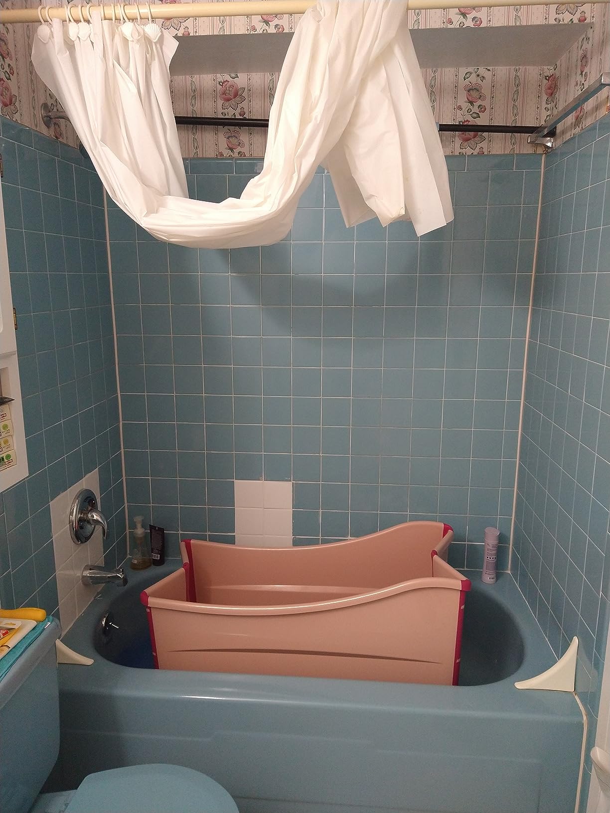 Freestanding Large Foldable Bath Tub Bathtub for Petite Adult Children Baby Toddler Pink customer photo 2