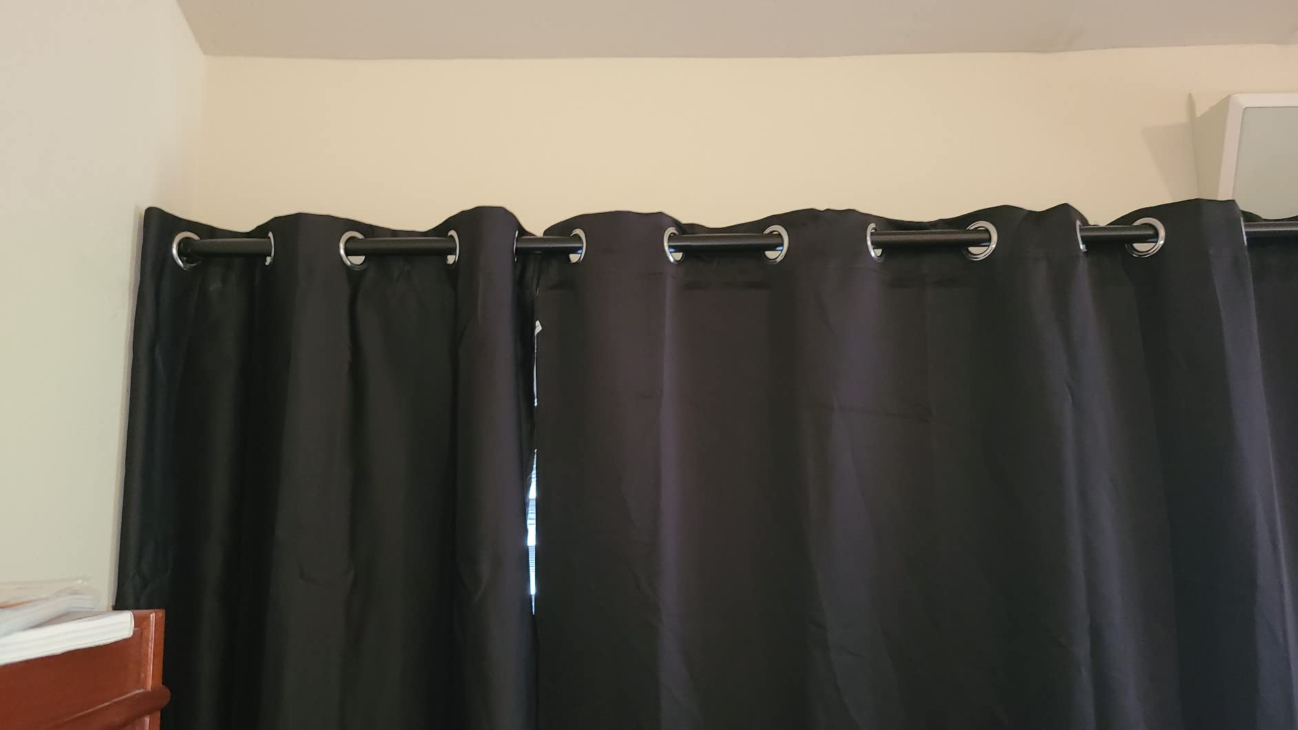 Ivilon Drapery Treatment Window Curtain Rod - Square Design 1 1/8 Rod. 120 to 240 Inch - Black customer photo 2