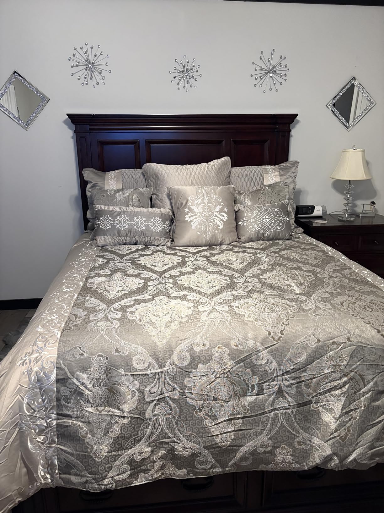Riverbrook Home Elegant Collection Comforter Set, King, Kacee - Platinum, 12-Piece Set customer photo 2
