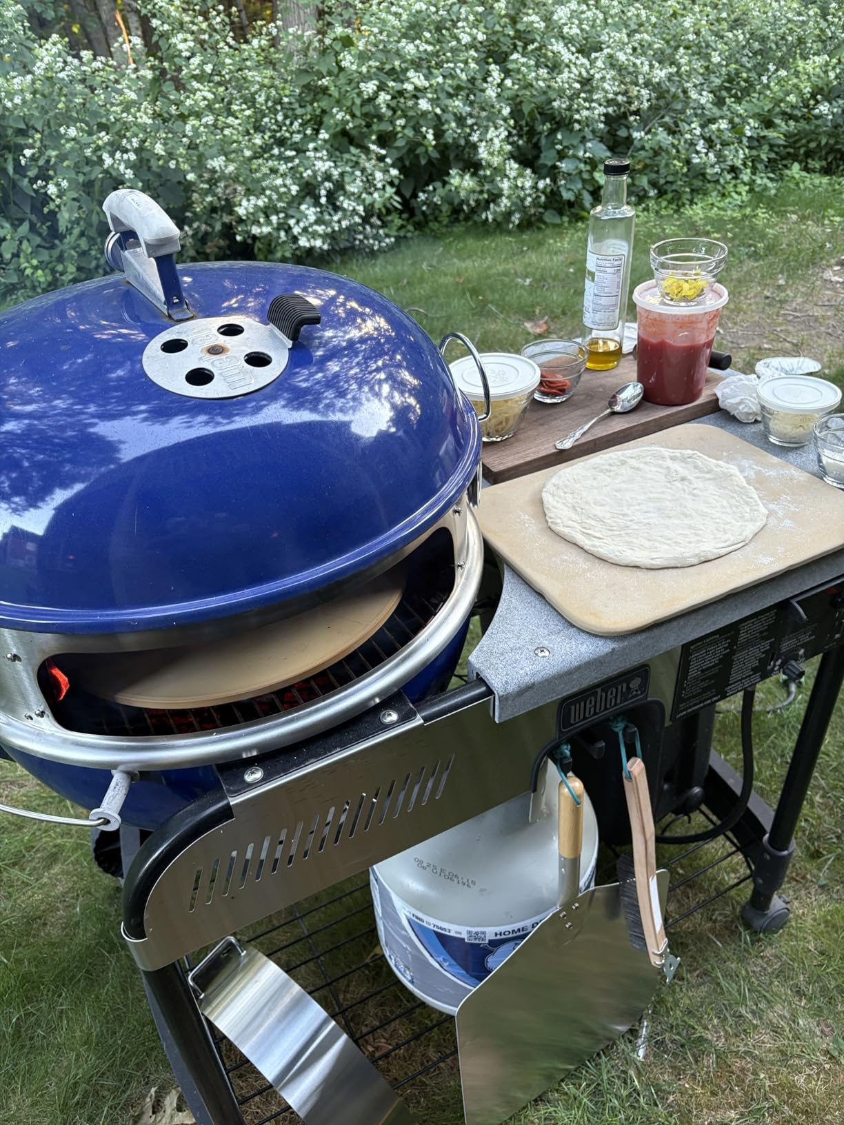 onlyfire Stainless Steel Multi-purpose Rotisserie and Pizza Combo Kit for Weber 22-Inch Kettle Charcoal Grills - Include Pizza Peel and Pizza Stone customer photo 2