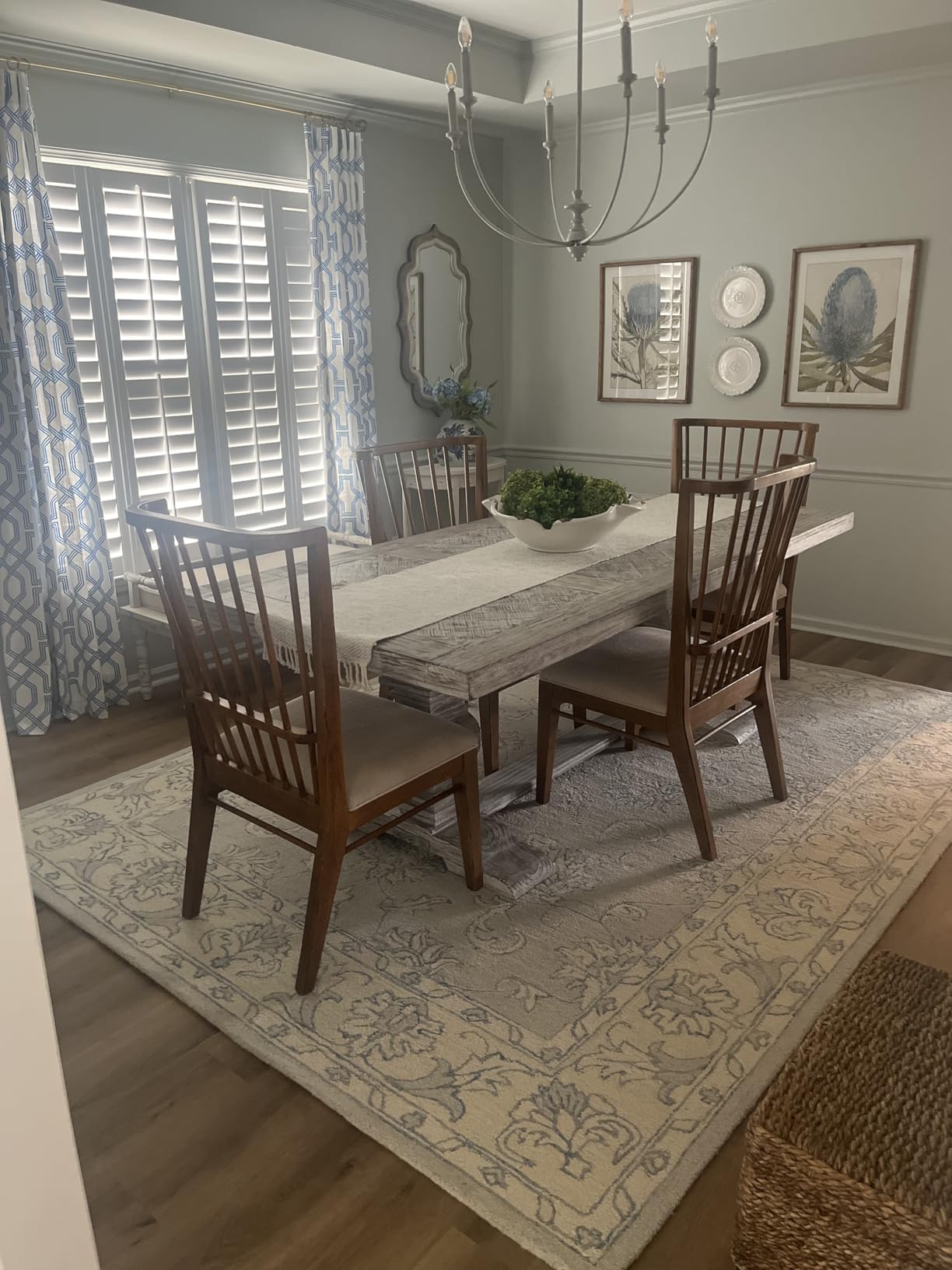 SAFAVIEH Area Rug 8x10 - Micro-Loop Collection - Large - Blue & Beige, Handmade Wool, Ideal for Living Room, Bedroom, Office, Dining Space (MLP535M) customer photo 2