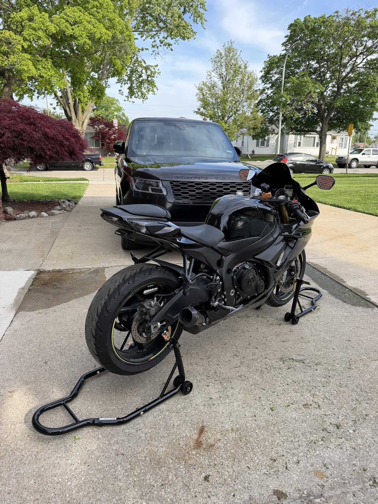 SPECSTAR Universal Motorcycle Stands, 882 Lbs Capacity Front Rear Wheels Lift Combo with U+L Adjustable Swingarm Spool, Heavy Duty Paddock Stands fit for BMW, Suzuki, Yamaha, Honda, Kawasaki, Black customer photo 1